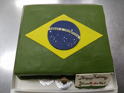ブラジル国旗 オーダーケーキ 神戸岡本の洋菓子 オーダーケーキ販売 お菓子教室 L Atelier De Massa ラトリエ ドゥ マッサ
